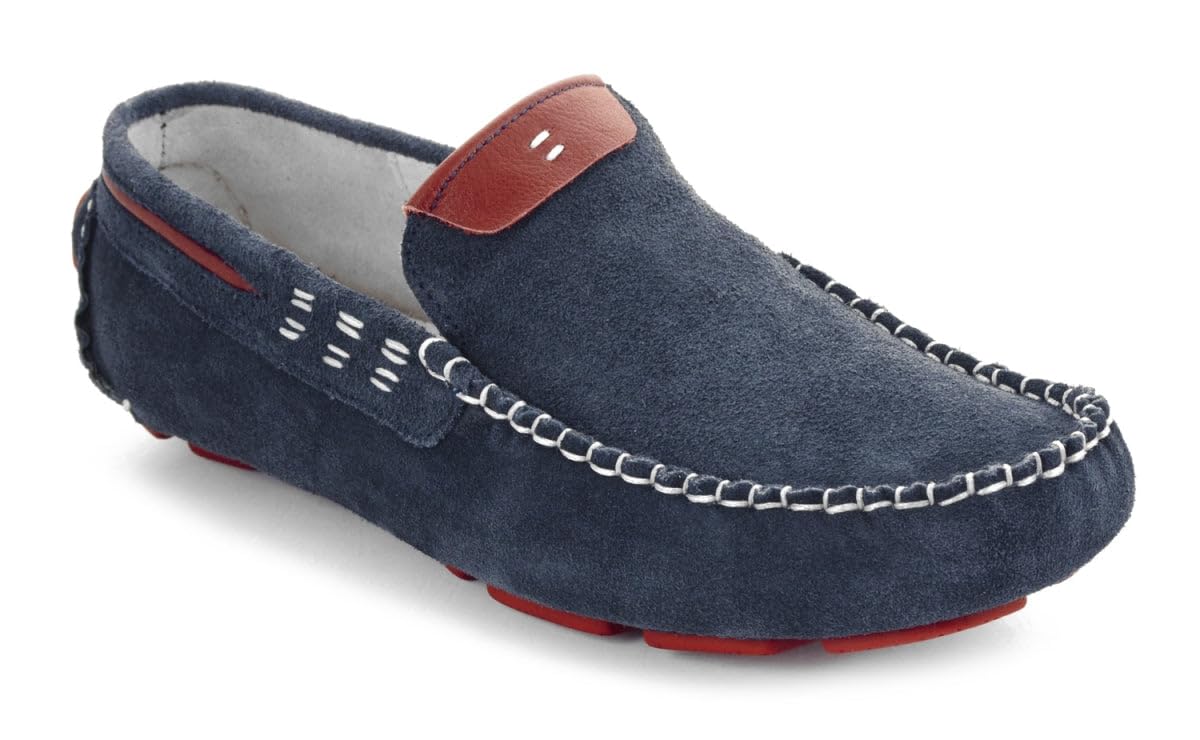 tzaro Blue Suwa Genuine Leather Driving Shoe for Men's (Loafers for Men, STN2321BLUSUD)-picture-32