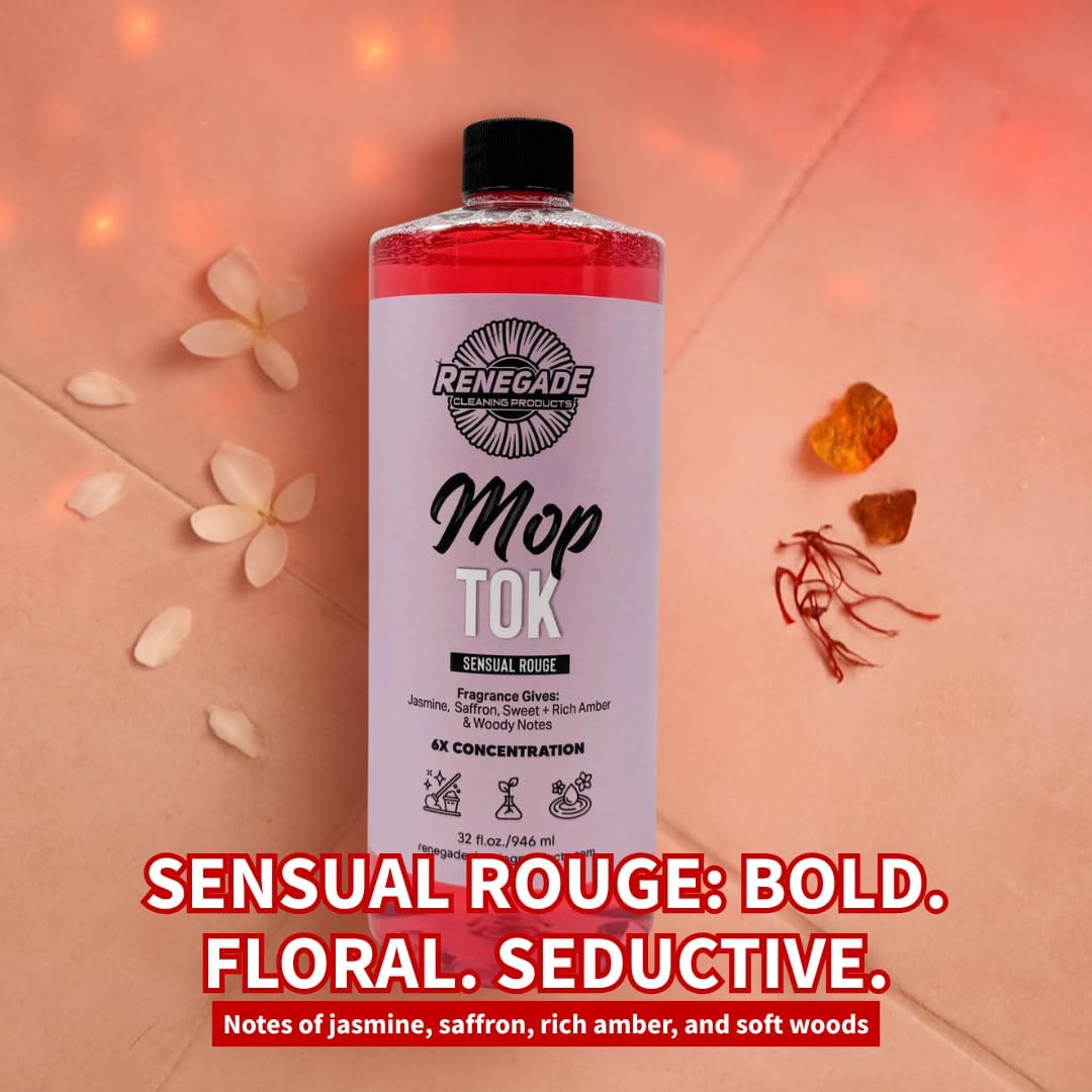 Renegade Cleaning Products Mop Tok Scented Floor Cleaner – 6X Concentrated Mop Soap Solution for Tile, Wood & More, 32oz (Sensual Rogue)