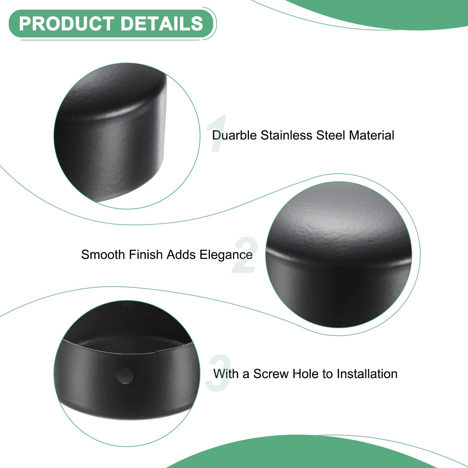 M METERXITY 4-Pack Handrail End Caps - Image 2