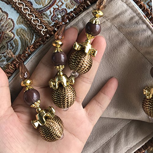 Magilona Home Tablecover Bead Decorative Europe Luxurious Cotton Linen Velvet 3D Relief Embroidered Floral Pattern Table Runner Dining Party 13X83 In (Blue) #TOP2