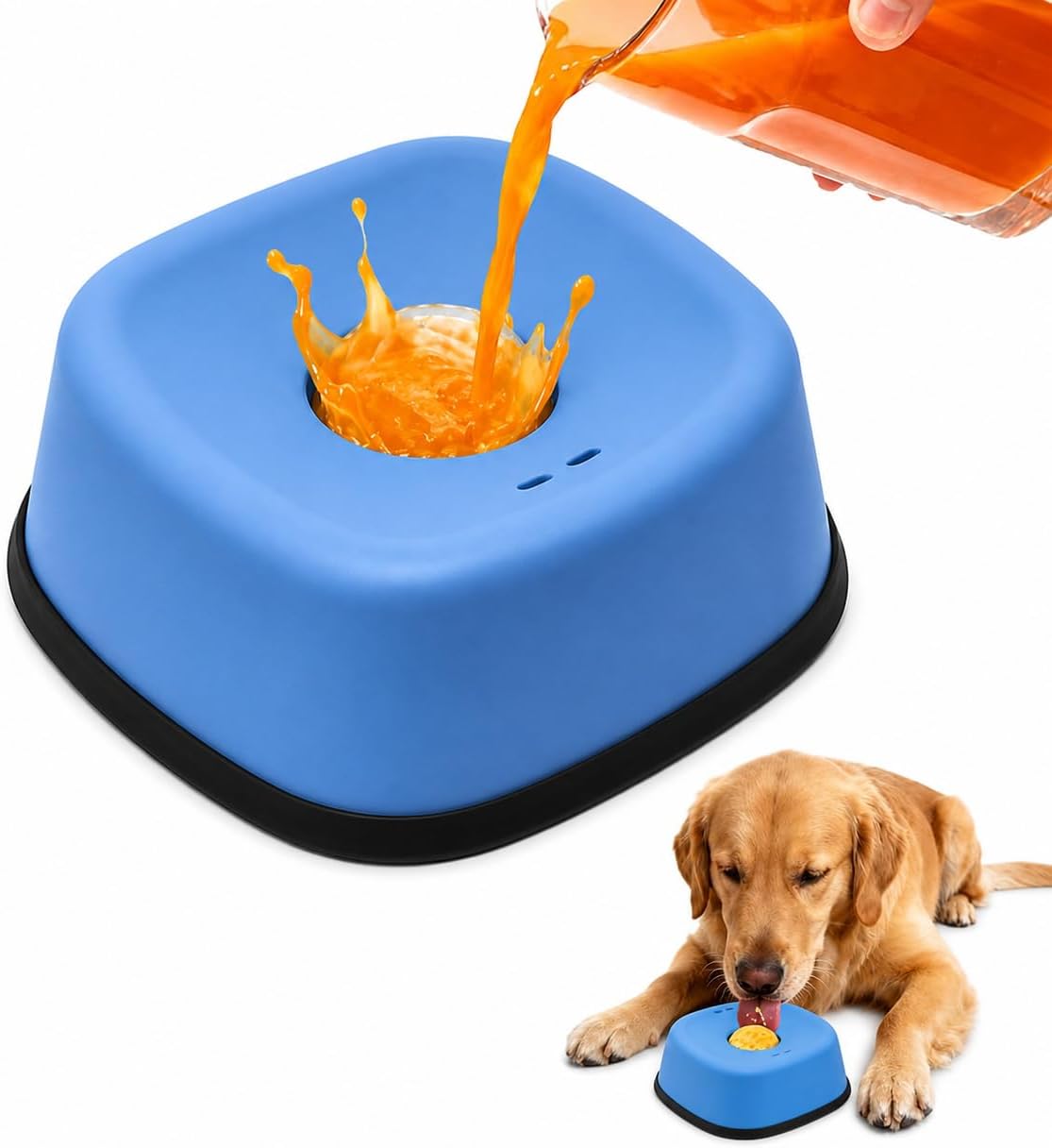 3-in-1 Dog Slow Feeder & Lick Bowl – Anti-Choking, Anxiety Relief Toy with Rolling Ball | Non-Slip Dog Feeding Bowl for Slow Eating & Mental Stimulation