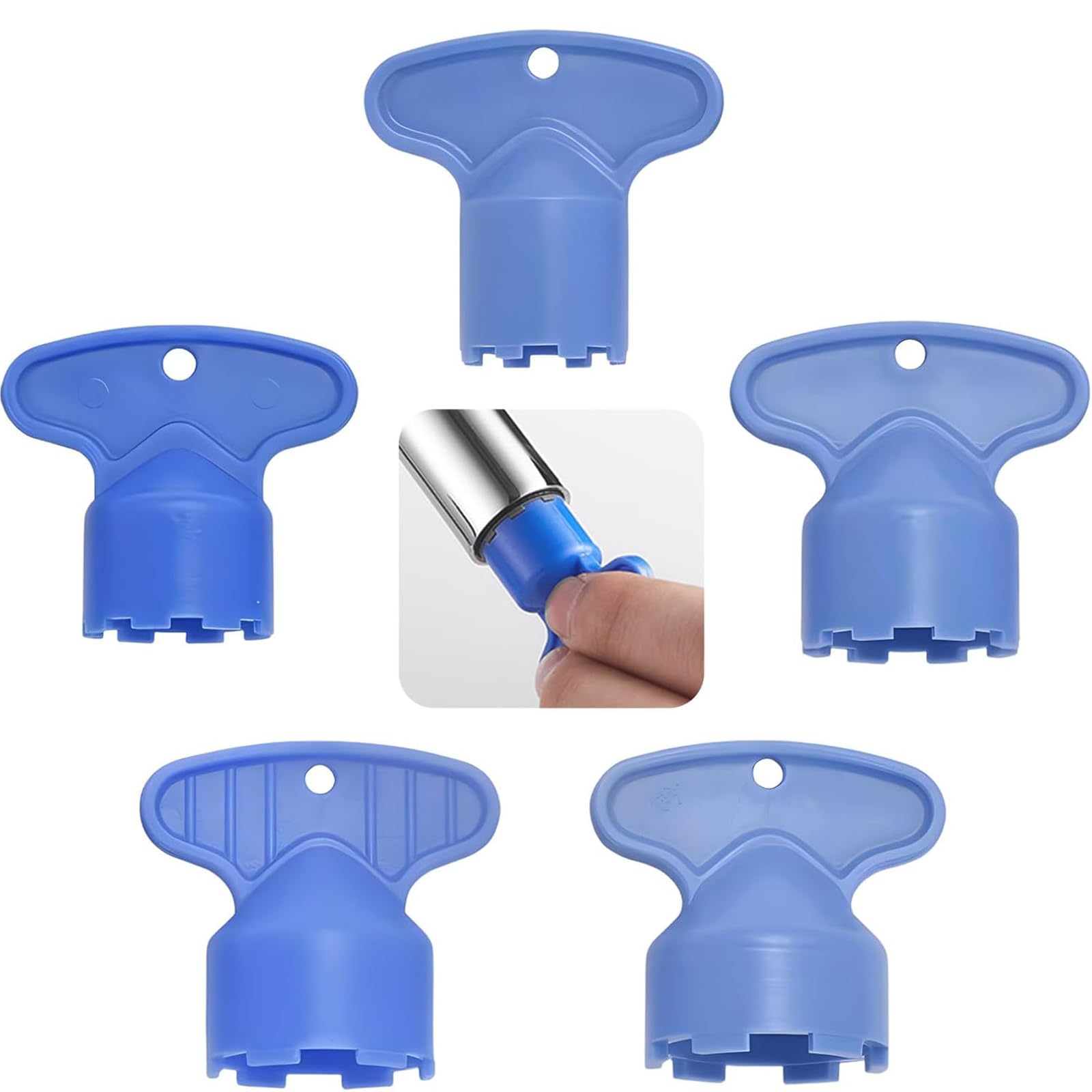 5 Chiavi Per Aeratore Rubinetto – Misure M16.5, M18.5, M21.5, M22.5, M24 – Plastica Blu, Montaggio Filtro