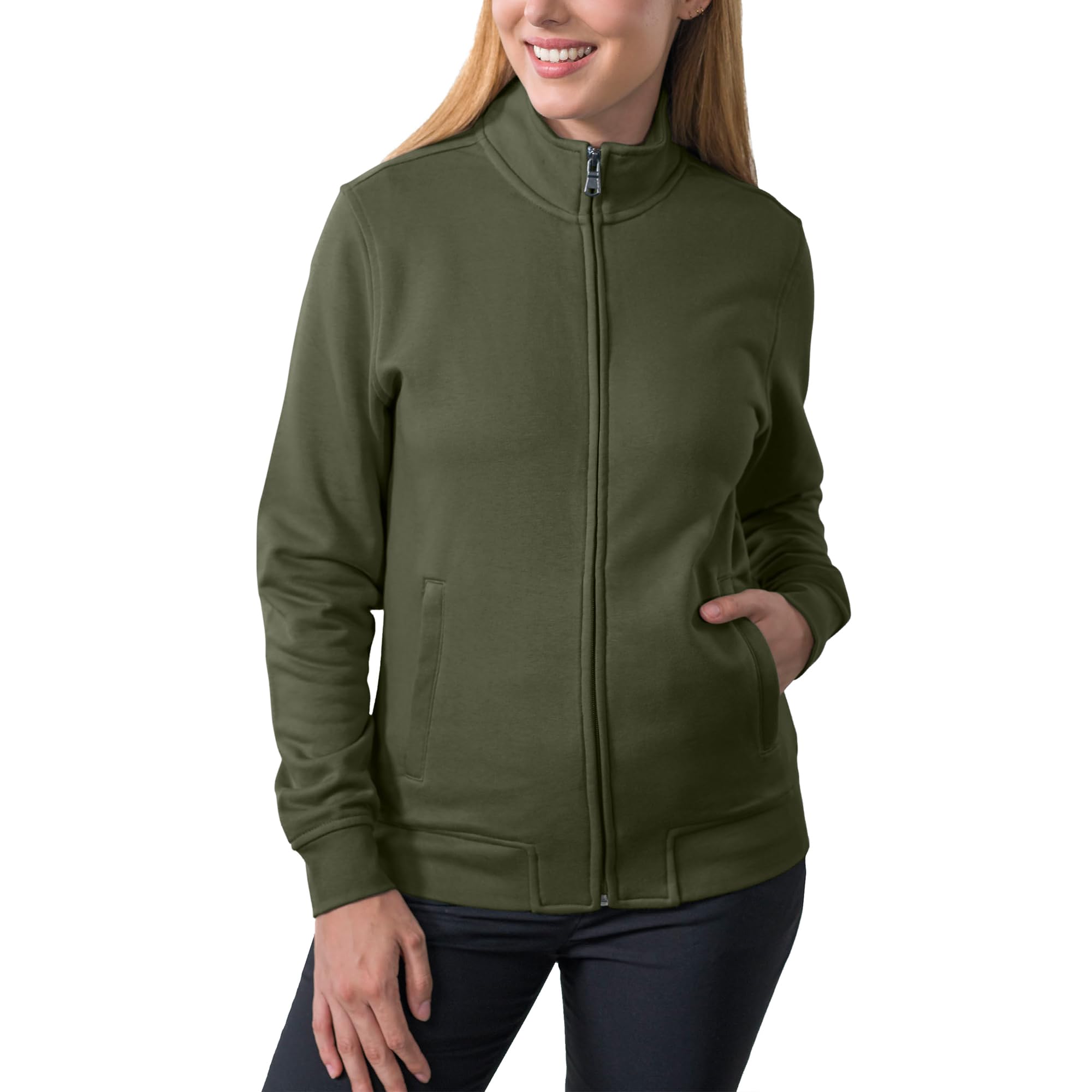 HRM Damen Premium Full-Zip Sweat Jacket I Fair Trade Damen-Sweatjacke, 360 g/m² I Aus 70% Baumwolle & 30% recyceltem Polyester