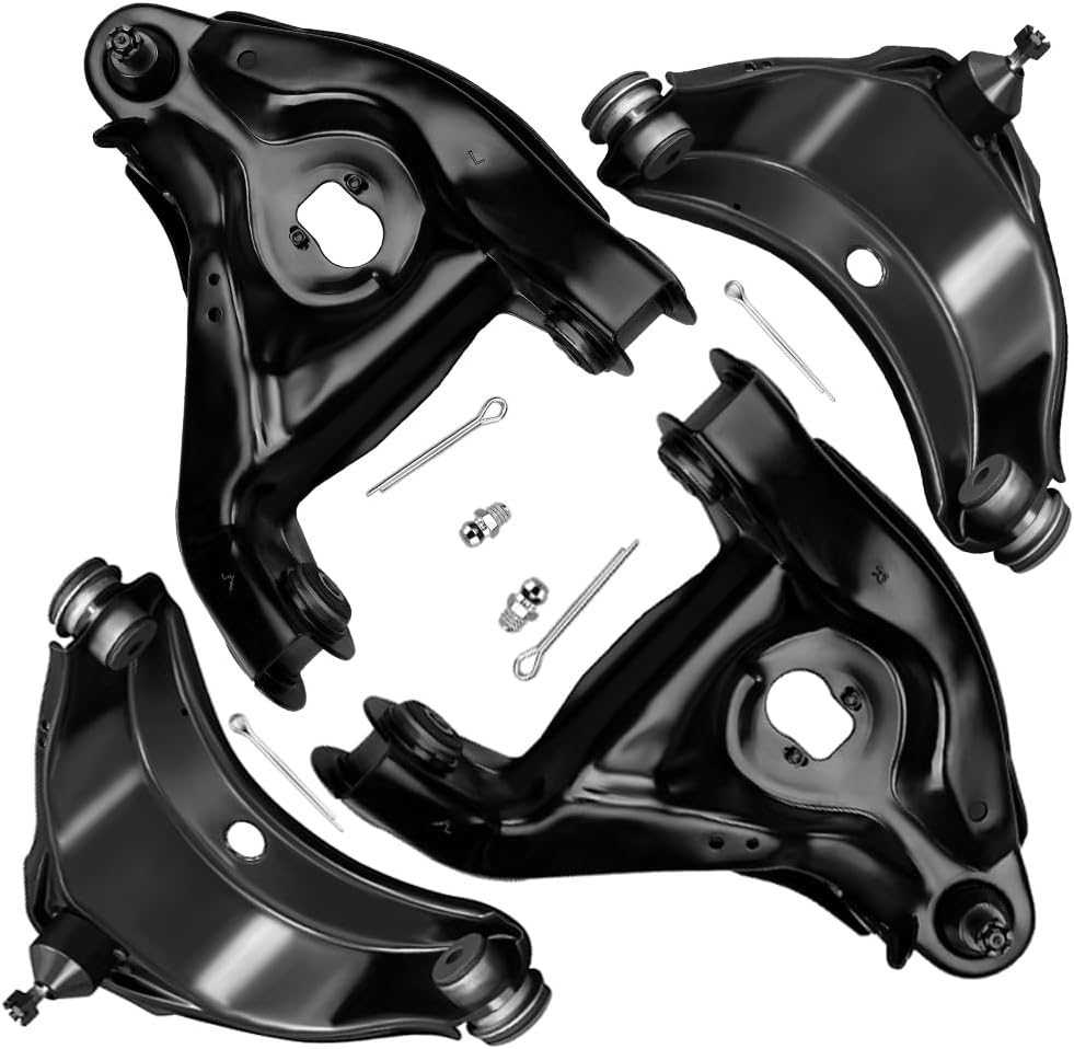 4pc Set 6-Lug Front Suspension Kit Lower Control Arm Upper Control Arm Replacement for 1989-1999 For Chevy C1500 For Gmc C1500 2WD 1995-2000 For Chevy Tahoe