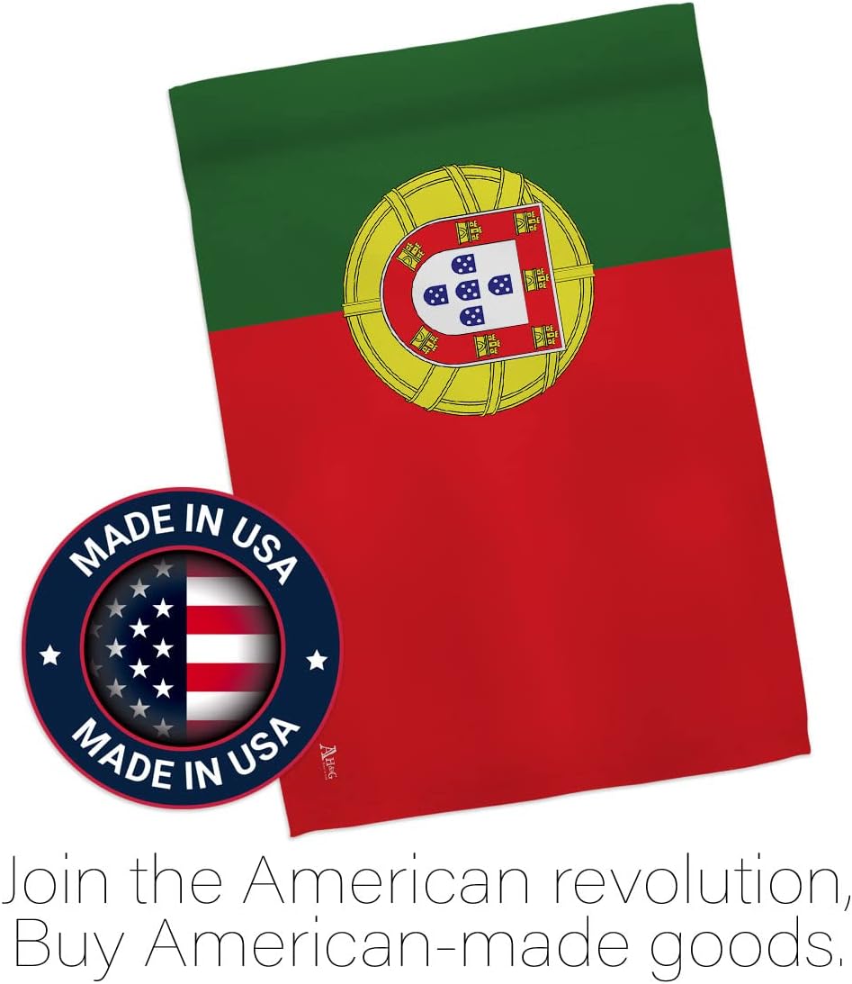 Portugal Garden Flag - Regional Nationality Nation International World Country Particular Area - House Decoration Banner Small Yard Gift Double-Sided Made in USA 13 X 18.5