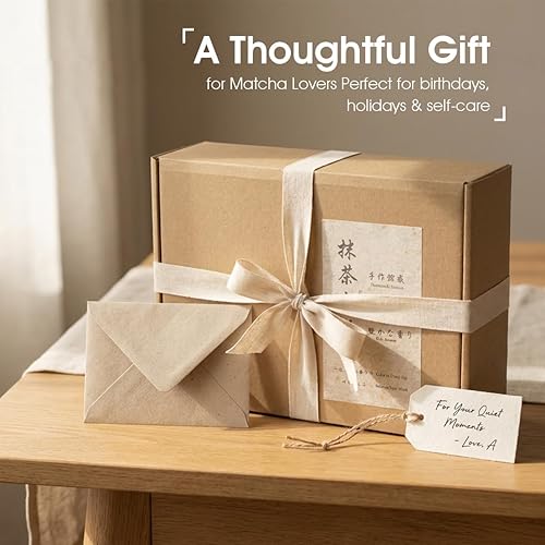 Vista 10 de Juego de 7 piezas de matcha con cuenco matcha, batidor de bambú (Chasen) y soporte, tamiz, cuchara de té y descanso, alfombrilla especial de té