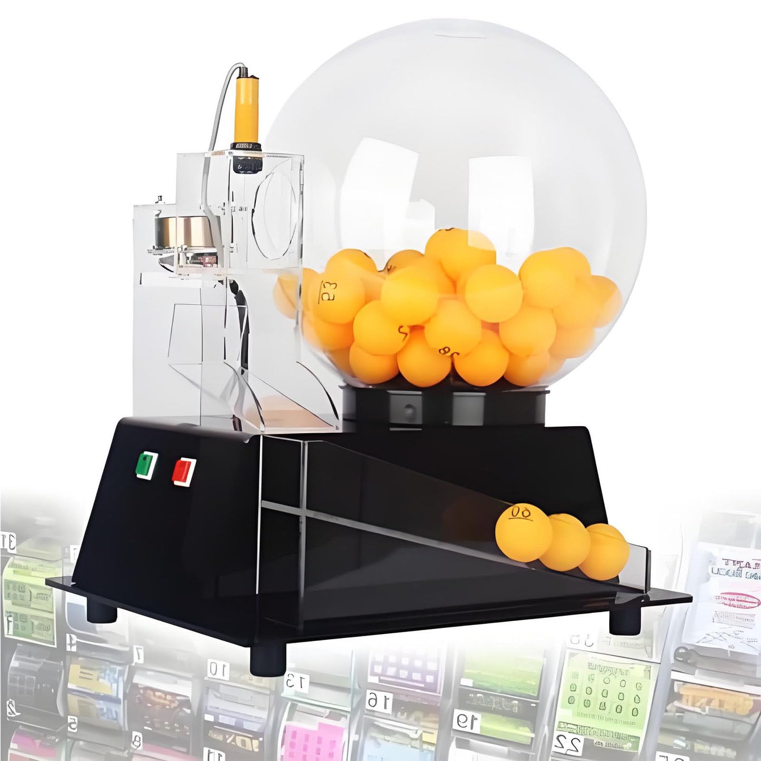 Aiodio Black Electric Bingo Ball Machine With Raffle Drum