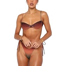 YAUASOPA Two Piece Knot Front Tropical Bikini Set Women Swimsuit Sexy Swimwear