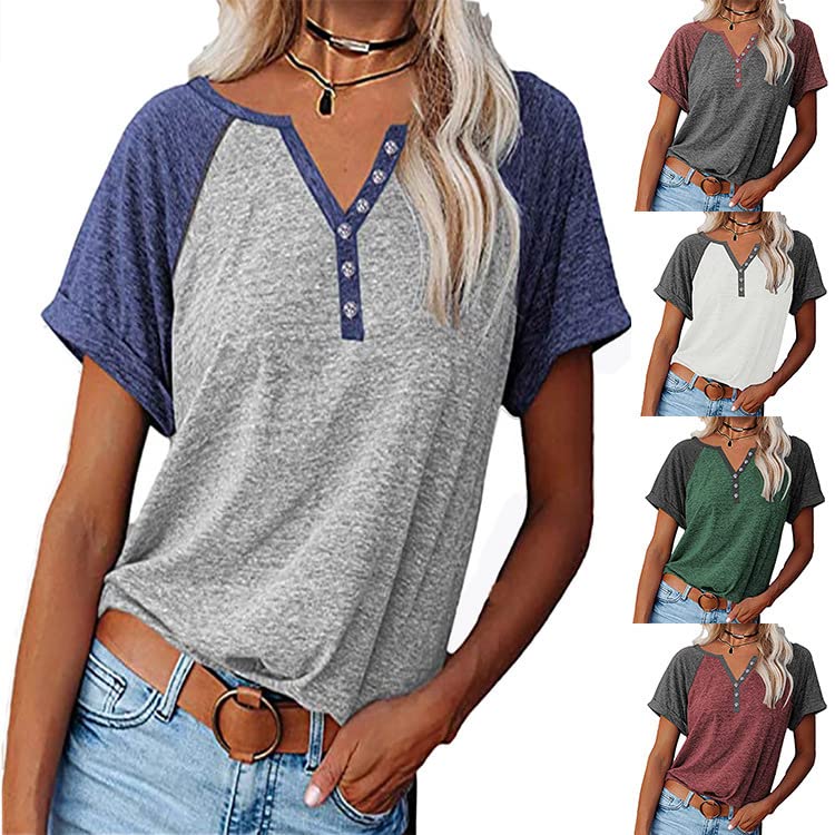 Eryue 2022 Summer hot s le Amazon's New Foreign Trade Women's Clothing Euro and The United States Loose Large Size Color Matching Short-Sleeved top T-Shirt Women bla S offers donot miss 3 Eryue 2022 Summer hot s le Amazon's New Foreign Trade Women's Clothing Euro and The United States Loose Large Size Color Matching Short-Sleeved top T-Shirt Women bla S offers donot miss