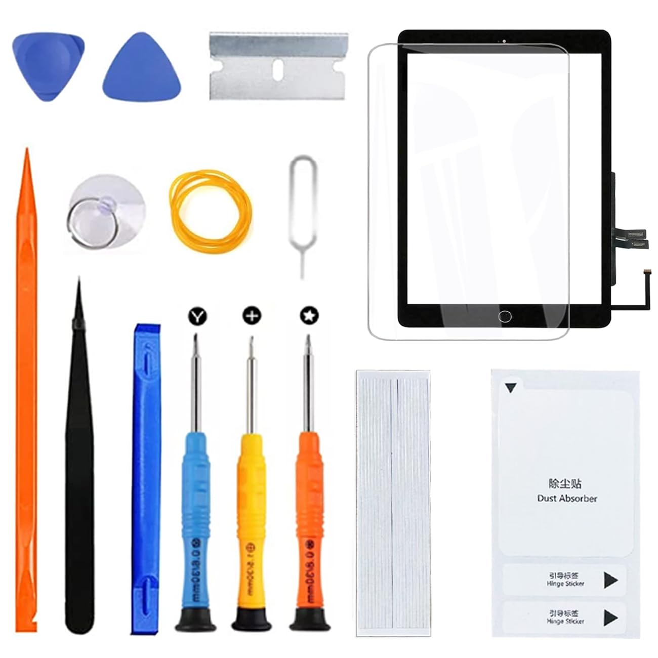 H&LYCYJ Touch Screen per iPad 6th (2018) 9.7 pollici A1893 A1954 Touch Screen Digitalizzatore Vetro Schermo di Ricambio Assembly with Kit (Nero con Pulsante Home, No LCD)