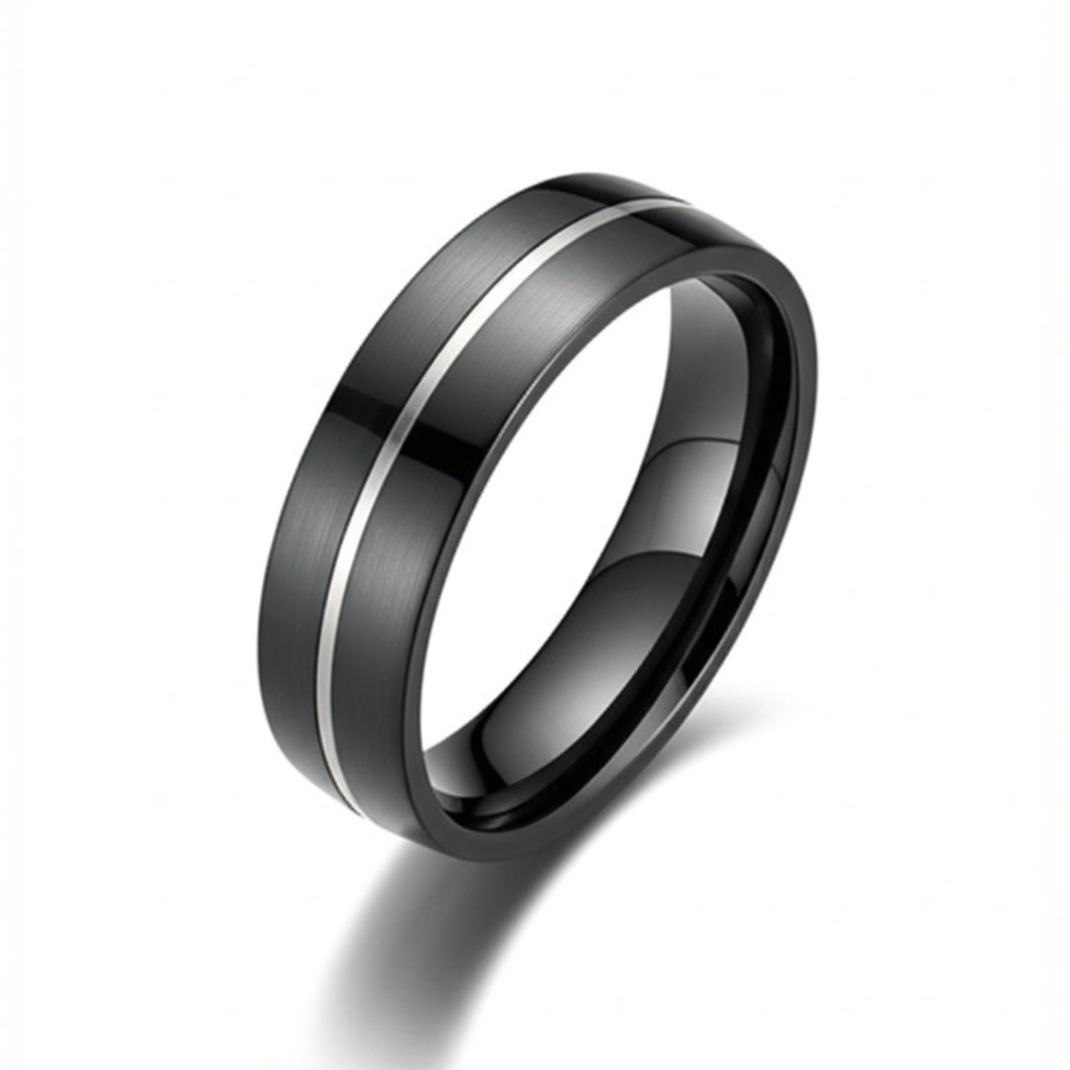 the men thing Royal Series - BLACK STRIKE RING - Pure Stainless Steel Men’s Black-Steel-Plated Ring – Statement Luxury Jewelry (Size : 17-20-22-25-27)-picture-12