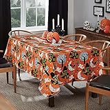 Newbridge Halloween Scream 60 x 84 Inch Rectangle Vinyl Party Dining Tablecloth with Flannel Backing