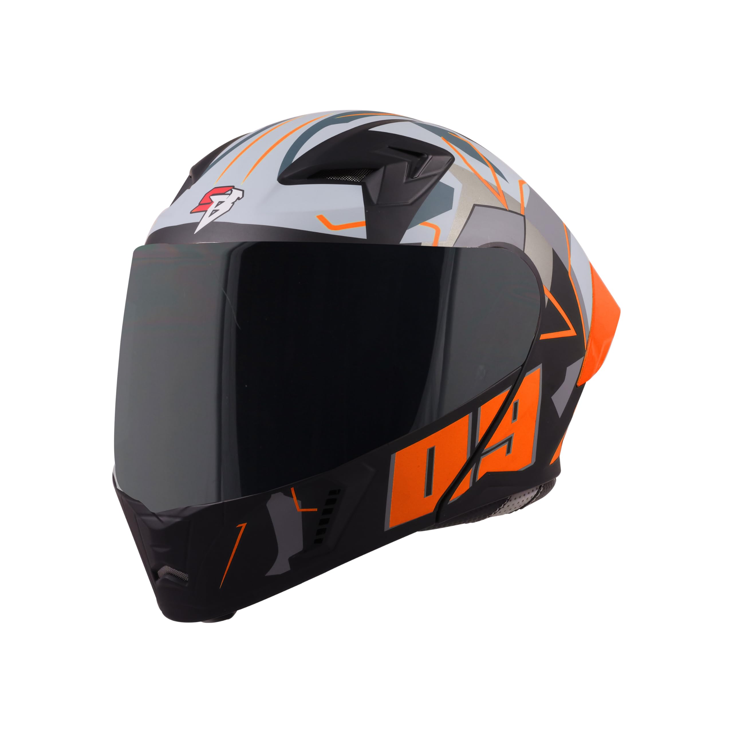 Steelbird SBA-20 09 ISI Certified Flip-Up Graphic Helmet for Men and Women with Inner Chrome Sun Shield-image-33