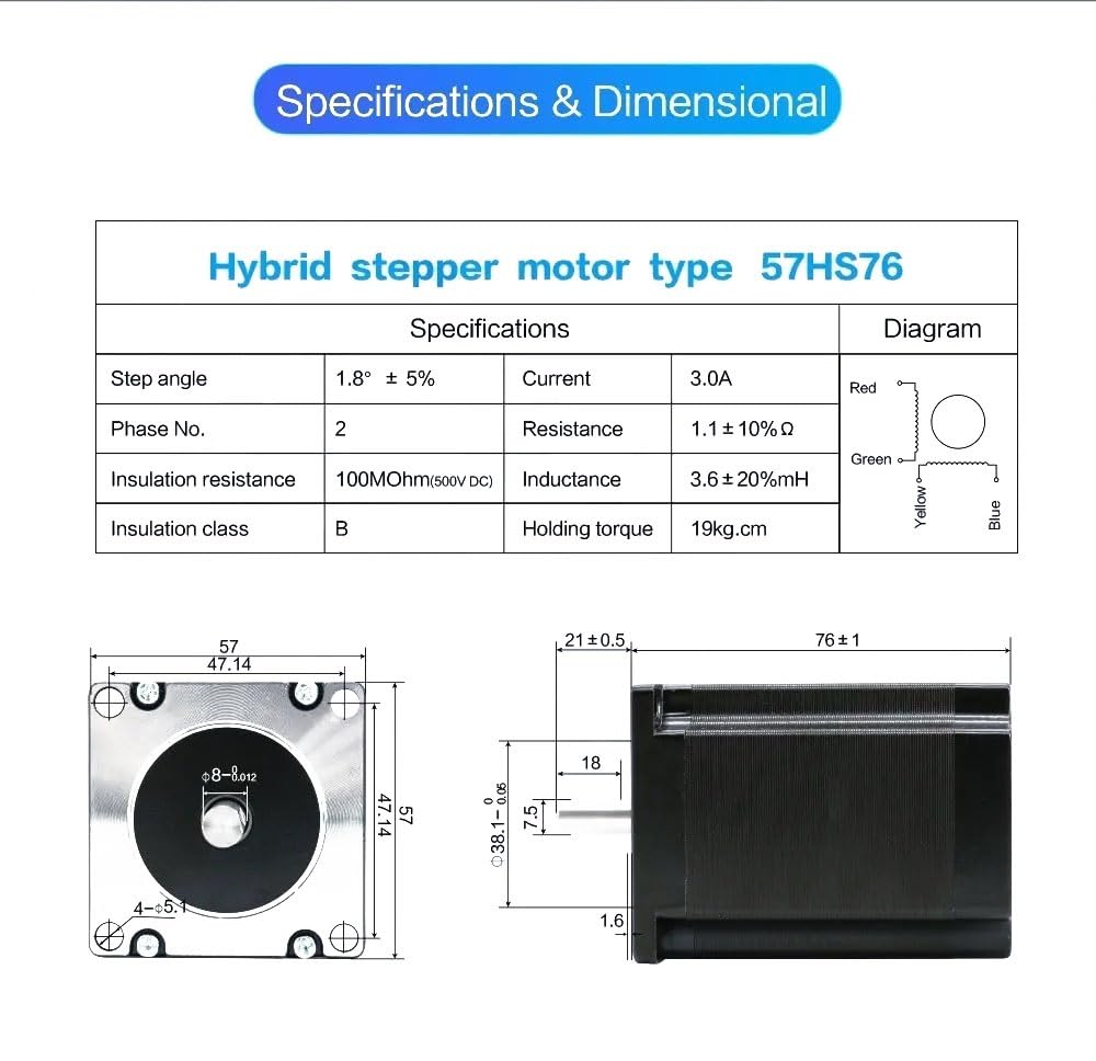 Driver Controller 2N.m 300oz-in Nema 23 Stepper Motor 3 Axis CNC Kits 3pcs 57x76mm Stepper Motor +3Pcs Drivers +1Pc 350W 36V Power Supply CNC Machine(TB6600 Driver)