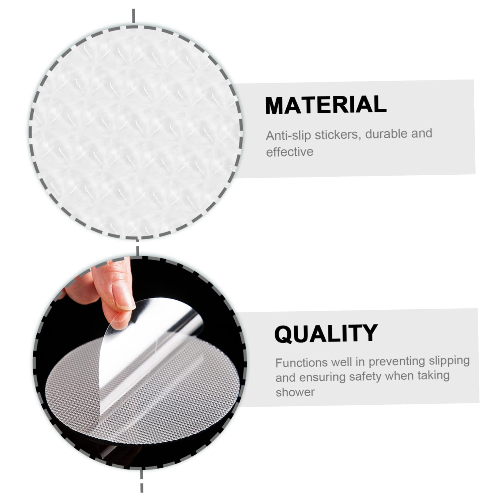 PRETYZOOM 16Pcs Non Slip Bathroom Stickers Transparent Skid Pads for Shower Bath Safety for Smooth Surfaces Easy to Apply for Home Pool and More