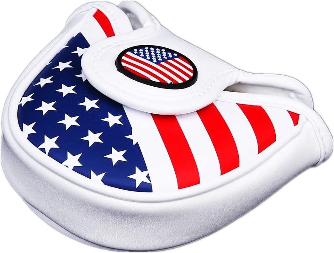 US Flag Golf Mallet Putter Cover Headcover Magnetic fits for Scotty Cameron X5, Callaway Odyssey Stroke Lab, 2 Ball, Odyssey Sabertooth Series Putters - PU Leather Golf Putter Cover Mallet - Image 3