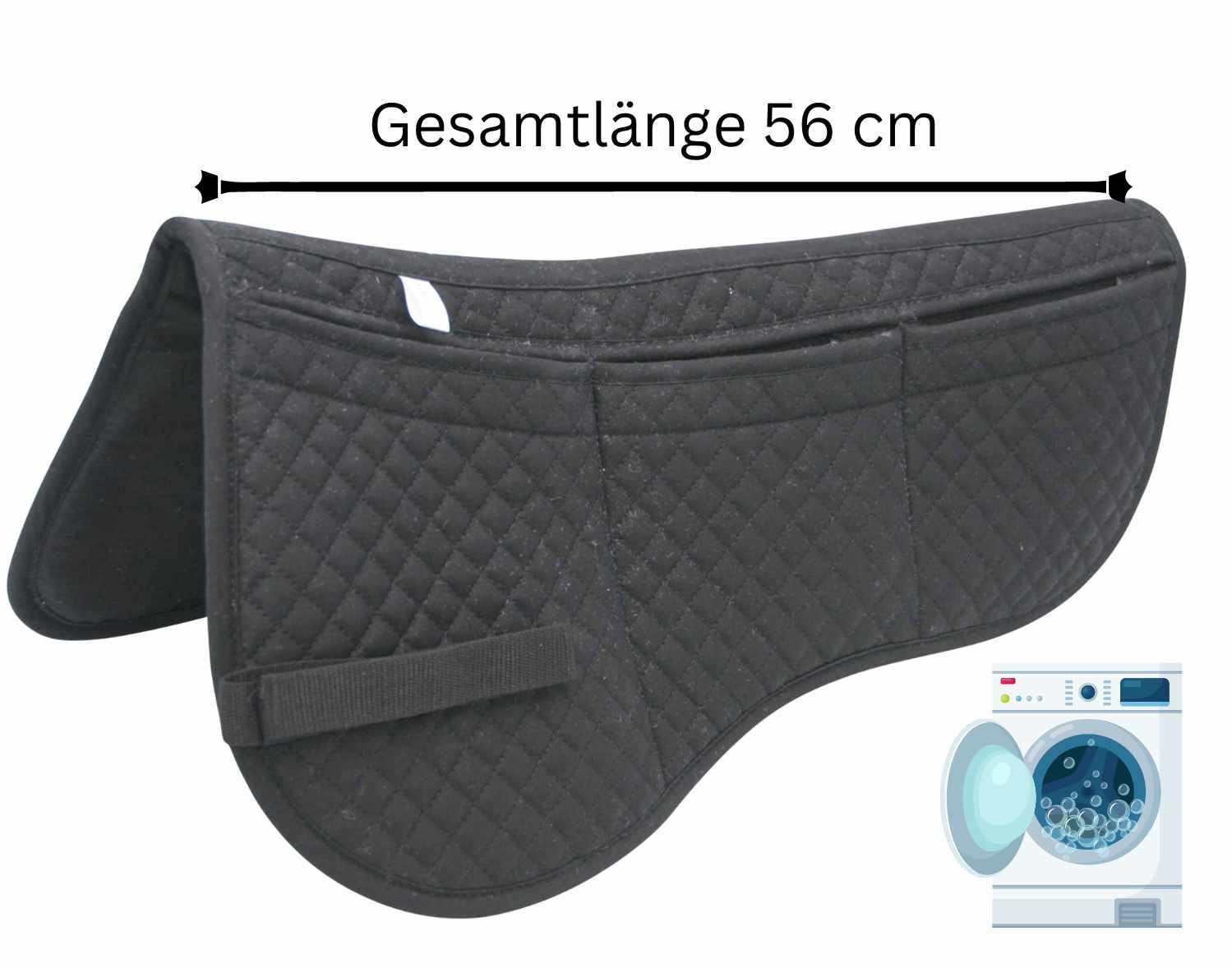 AMKA Sattelpad Korrektur Pad mit 18 Stück Filzeinlagen Gr. Warmblut schwarz
