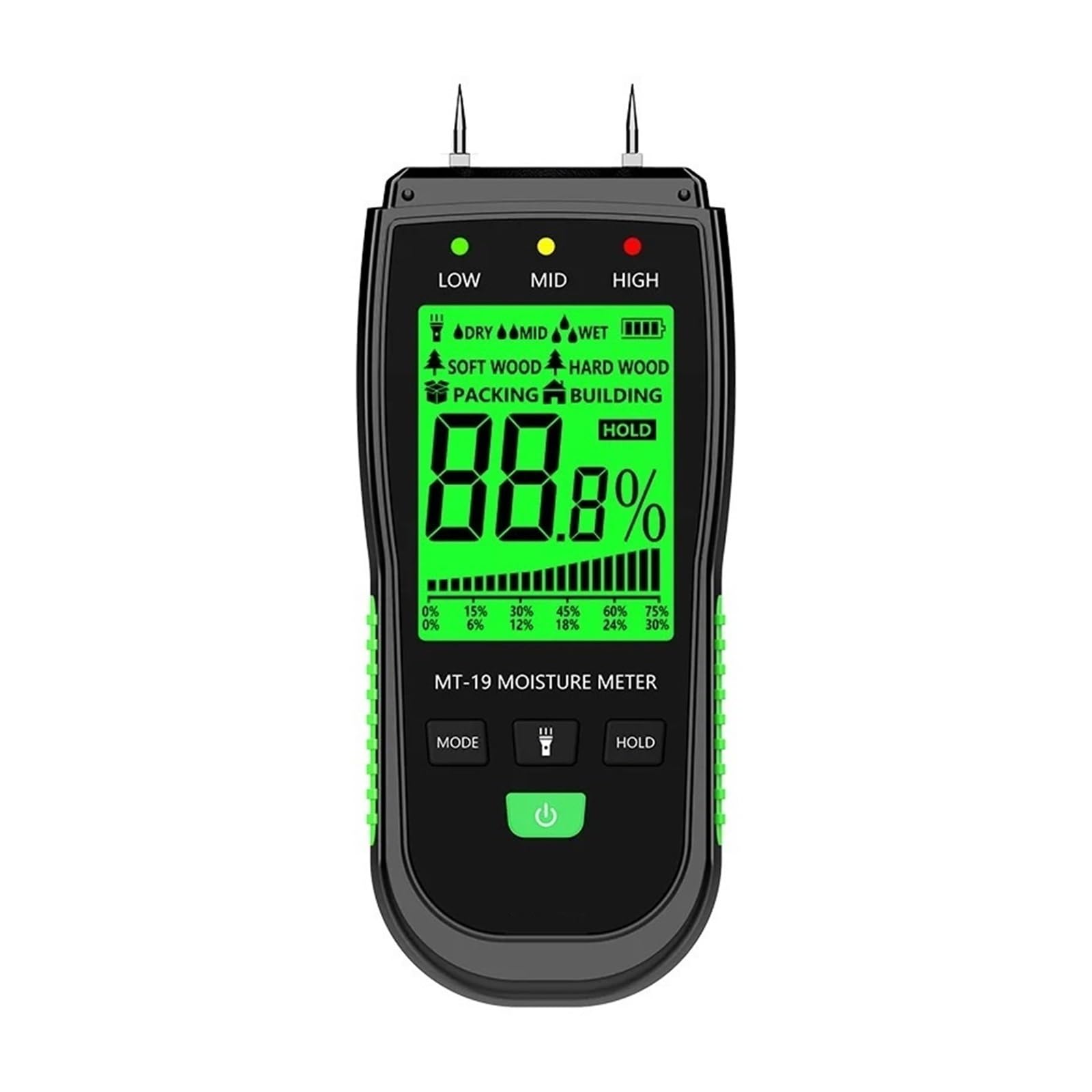 MT-19 Wood Moisture Meter Digital Humidity Meters Wall Hygrometer Timber Damp Detector Building,Damage-Free Testing