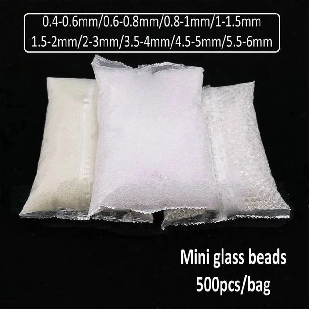 500 g/sac de microbilles de verre for expériences de broyage, de pulvérisation et de chauffage en laboratoire(0.4-0.6mm)