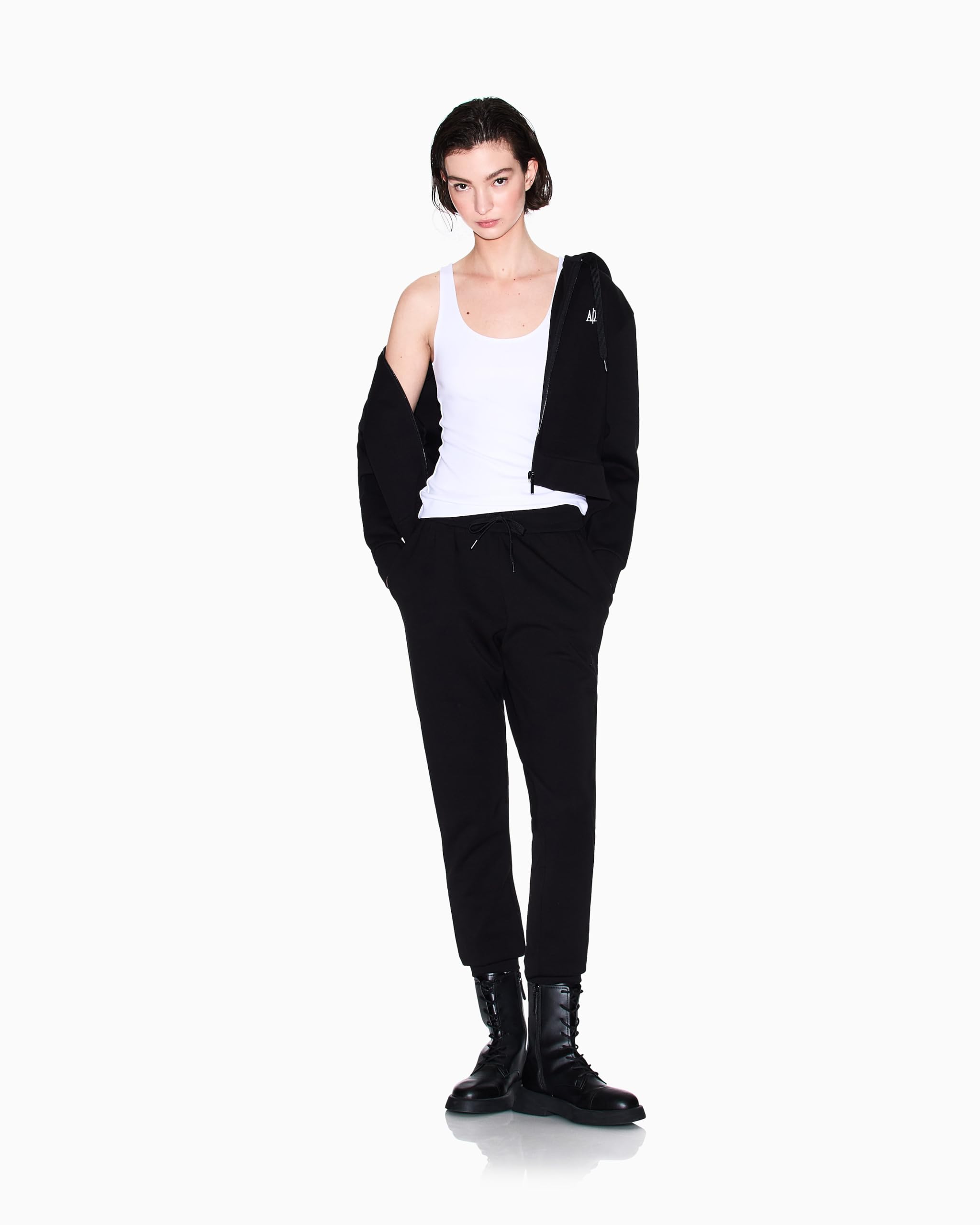 Armani Exchange Essential, Logo Signature, Shiny Logo On Drawstring - Spodnie dresowe Kobiety