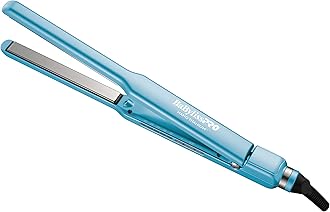 BaBylissPRO Nano Titanium Ionic Flat Iron Hair Straightener, 1/2" Hair Straightener Iron for Smooth, Shiny, Frizz- Free Hair and All Hair Types