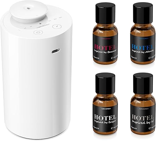 Miniatura 15 de Difusor sin agua para aceite esencial, nebulizador a batería, capacidad de 0.7 onzas líquidas, mini máquina de aire de aroma, 3 temporizadores de