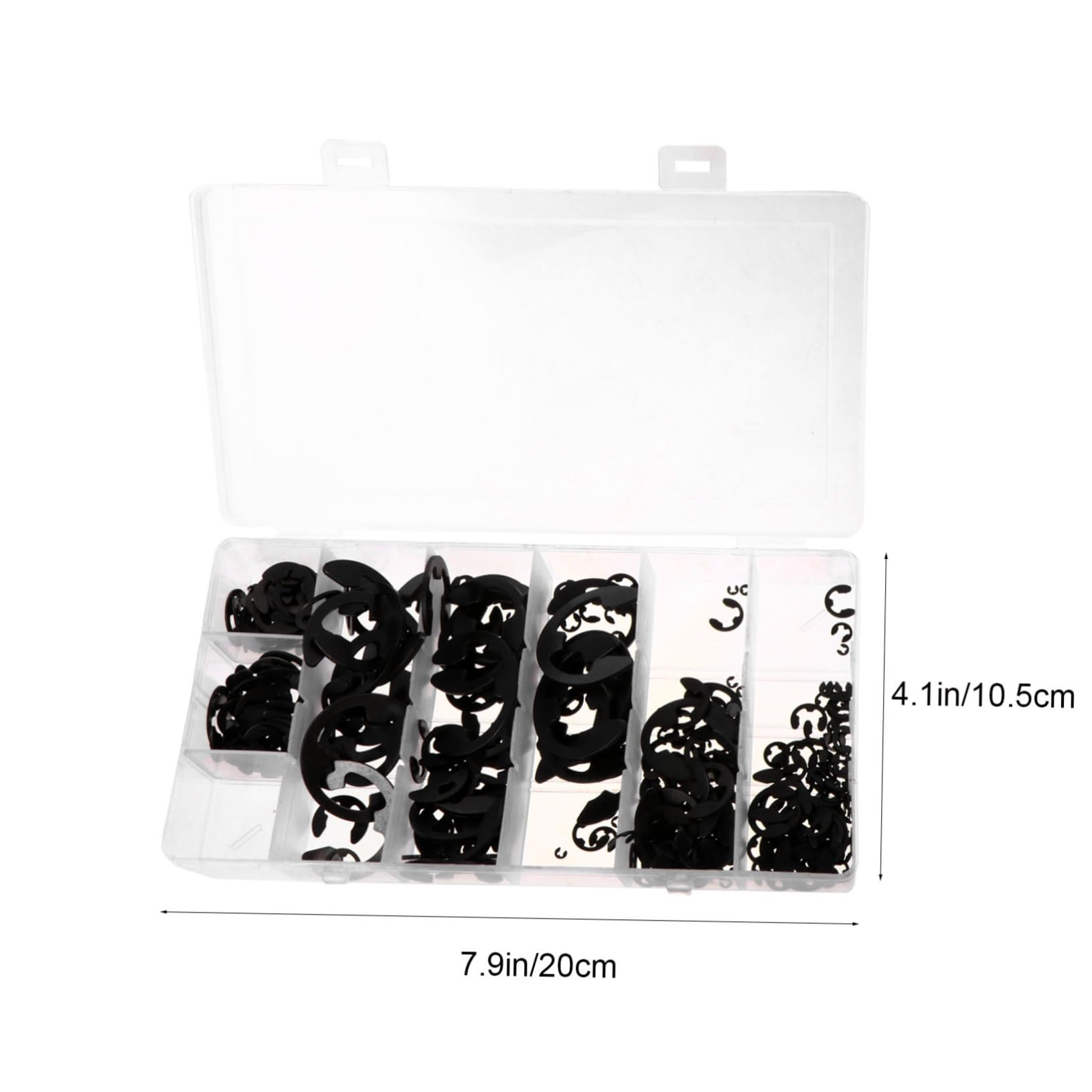 PRETYZOOM 328pcs 9 Retaining Ring Clip Round Rings Snap Ring Retaining Clamp Manganese Steel Black