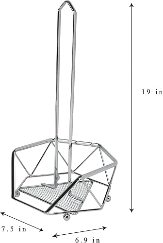 Miniatura 6 de Kitchen Details Toallero de papel de geoda cromada  Encimera  De pie independiente  Capacidad para 1 rollo grande  Resistente a la corrosión