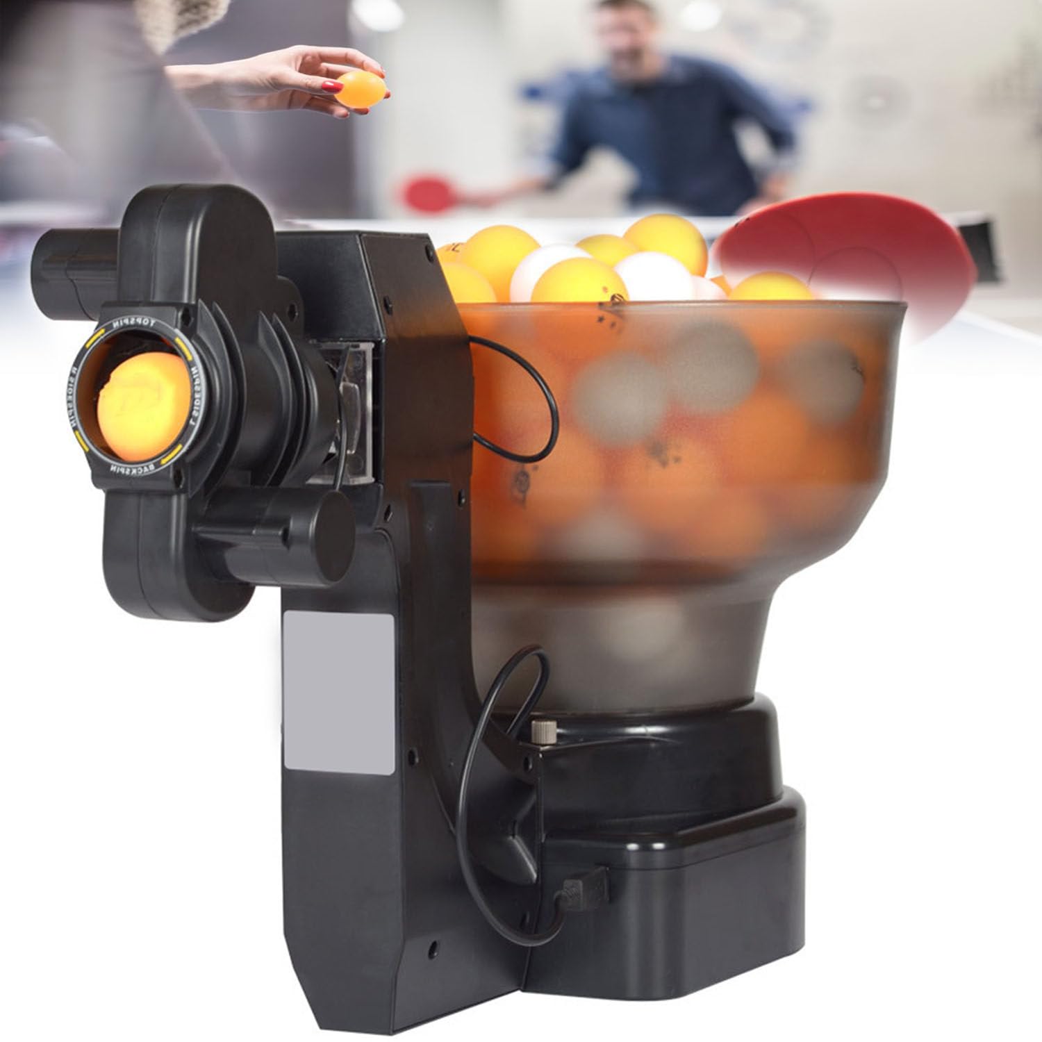 Oiyeknrd Table Tennis Machine for Training,Table Tennis Robot,Ping Pong Ball Machine,Automatic Ping Pong Robot Trainer,Automatic Tennis Ball Launcher with 100 Balls SingleHead