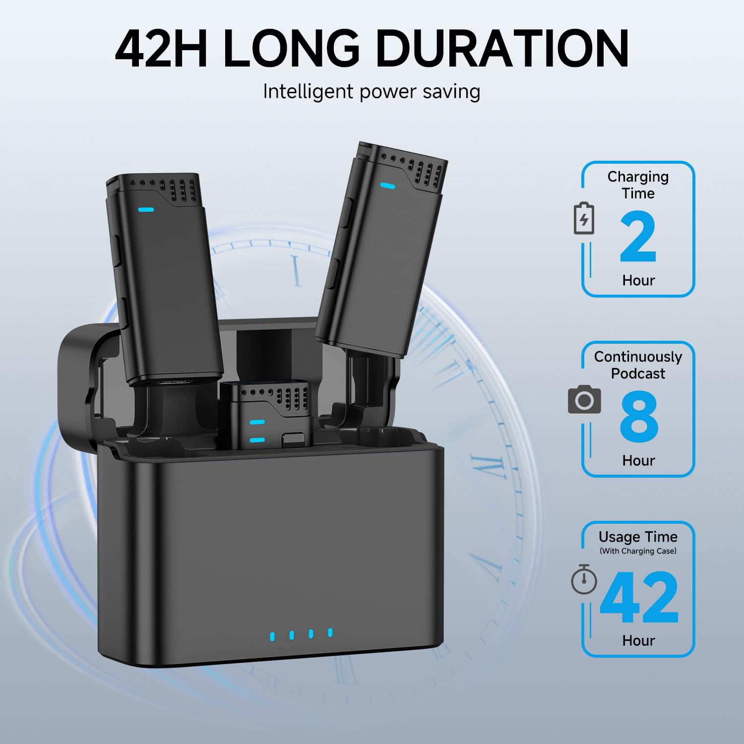 2 Pack Professional Wireless Lavalier Microphone for iPhone iPad Android with Charging Case Noise Reduction Plug-Play Clip on Lapel Mic for Video Recording Vlogging, YouTube, Interview, Live Streaming: Metallic