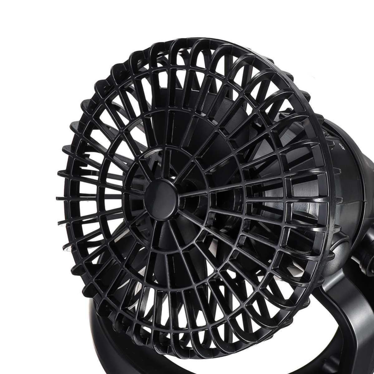 Lampada da Tenda da Campeggio LED con Ventilatore, 2 Pezzi | Abs Nero, Gancio Integrato, 18 Led, Can Use Separately, Atmosfera Estiva