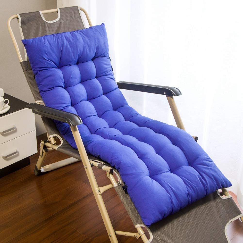 Chaise Lounger Cushion,Comfortable Long Cushion Mat Edge Binding Strap Rocking Chair Cushion For Recliner Rocking Rattan Chair Folding Garden Lounge Seat Cushion(48 * 170 * 8cm)