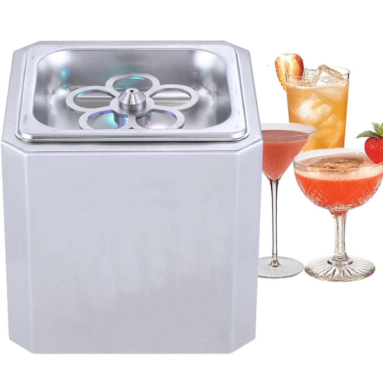 CO2 chłodziarka do szklanek do napojów komercyjna chłodziarka na kubek natychmiastowy LED elektryczny szklany froster do piwa wina whisky napojów chłodzenie do baru restauracji kuchni