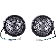 2Pcs LED Left & Right Headlights Lens Bulbs Lights Grills 4KB-84169-00-00 2GU-84330-70-00 Compatible with Yamaha Banshee YFZ350 1987-2006 Warrior YFM350 1993-2004 Wolverine YFM350 1995-2005