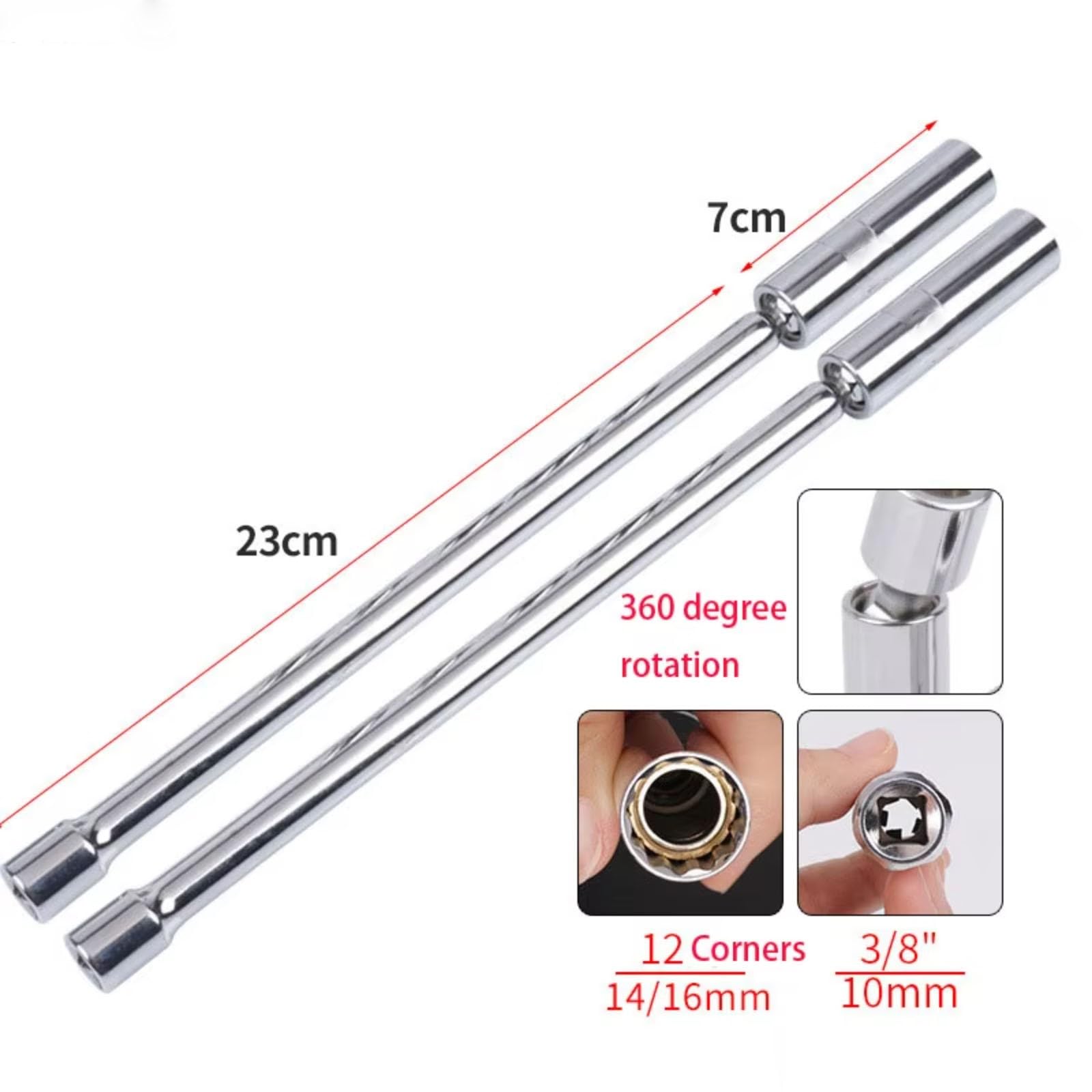 Klucz do świec zapłonowych 14 mm, 16 mm, wydłużony, zestaw kluczy, 14 mm narzędzie do demontażu magnetycznego