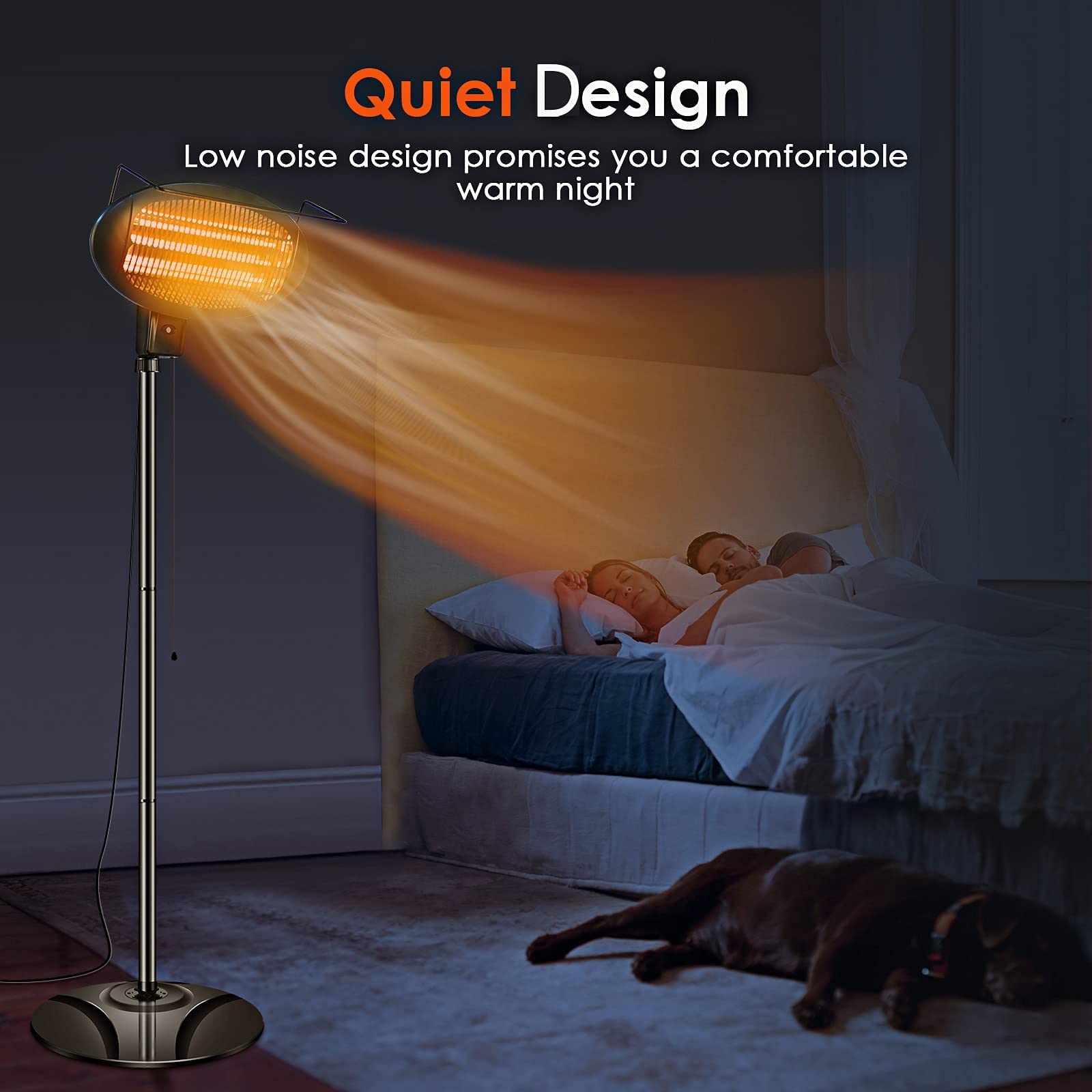 TRUSTECH Patio Heater Outdoor Heater with 3 Ajustable Heating Modes