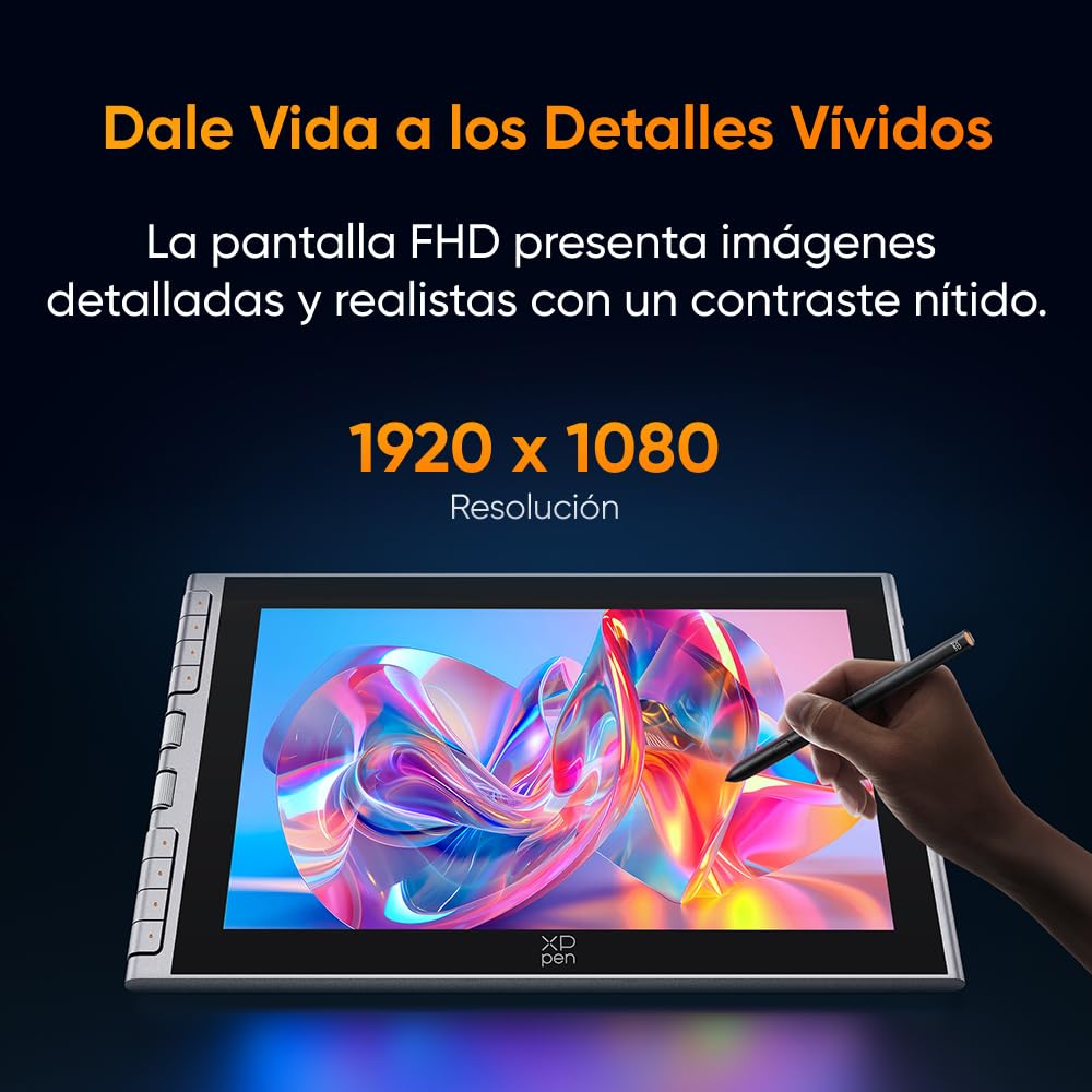XPPen Artist 12 3rd Tableta Gráfica con Pantalla FHD 16K Niveles (Gris) | Tableta Gráfica Dibujo Digital Profesional de 12 Pulgadas con X4 Lápiz Chip Inteligente y 2 Diales y Soprte Plegable