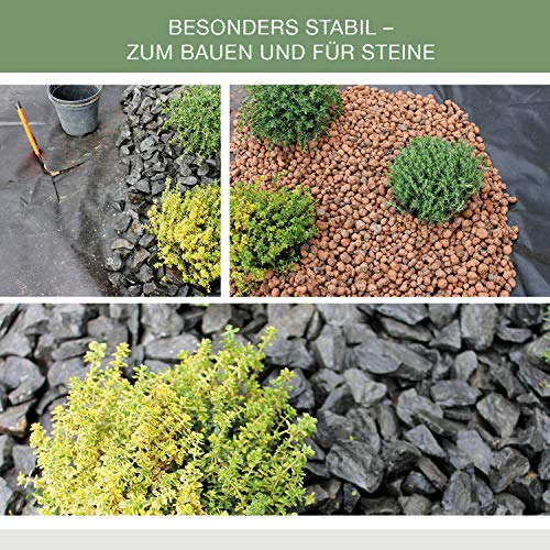 Gartenvlies I 105g/ m² I 6 Rollen Unkrautvlies für Garten & Gewächshaus I Vlies verschiedene Größen I Mulchfolie und Unkrautfolie als Schutz vor Unkraut I Reißfeste und wasserdurchlässige Gartenfolie-3