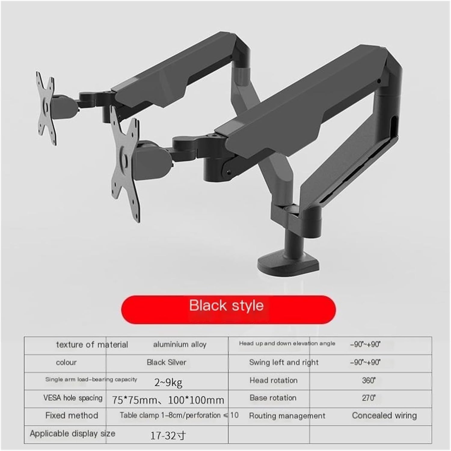 Monitor Stand Dual-Screen Desktop Computer Lifting and Heightening Shelf Punch-Free Universal Hanger