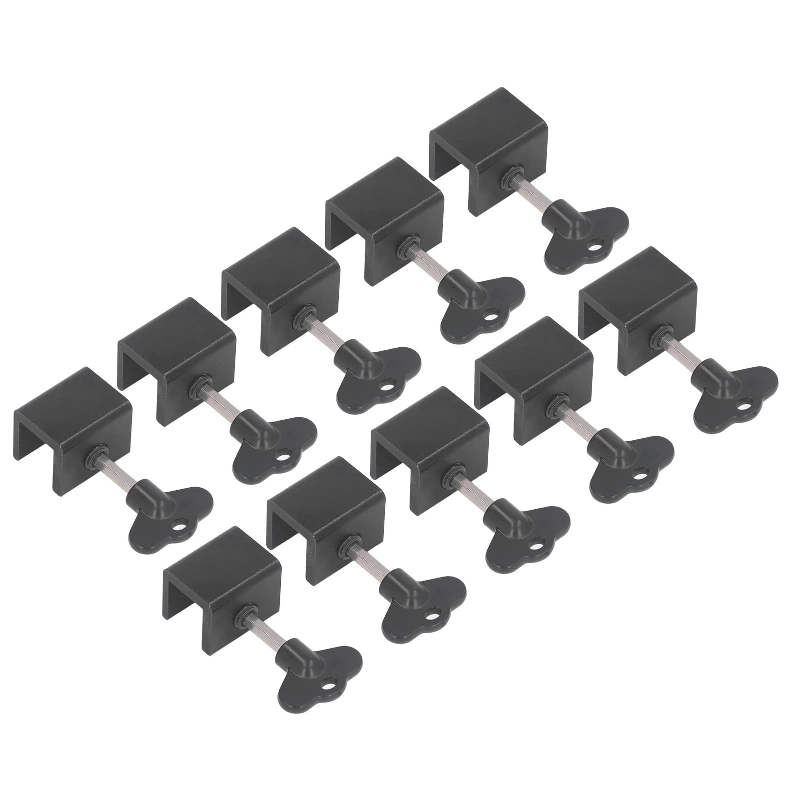 15Pcs Sliding Door Lock Kit with Wrench Child Sliding Window Security Lock for Home, Kitchen, Office (Black)