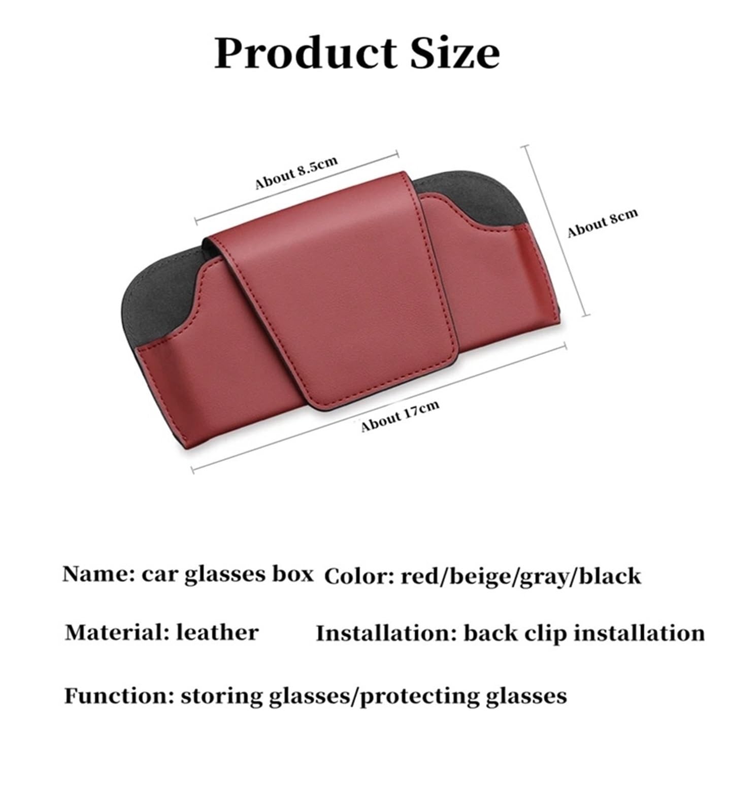Support Universel Lunettes Auto Étui À Lunettes Pare-Soleil Automatique Porte-Lunettes en Cuir Clip Porte-Cartes Porte-Billet Rangement Intérieur Multifonction(Gray)