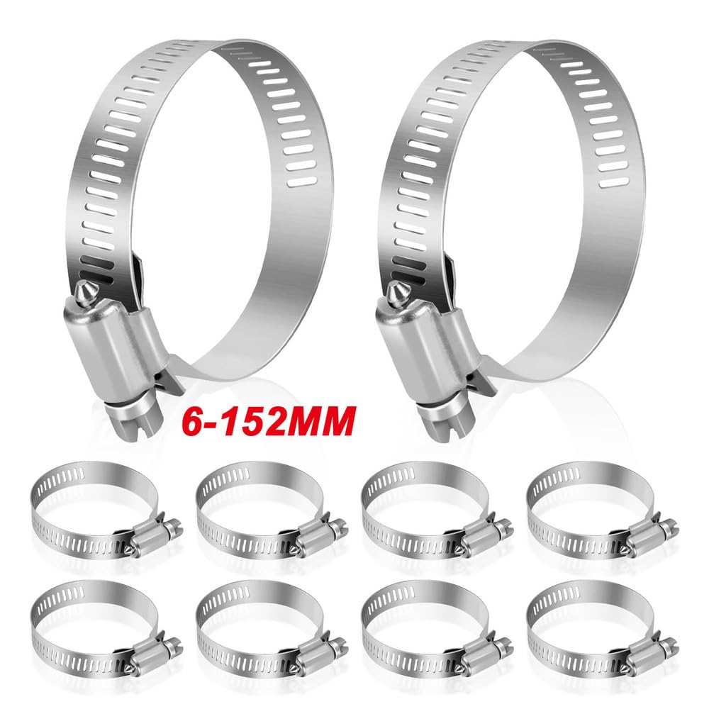 Abrazaderas de manguera 304 - Abrazaderas reutilizables de tornillo sin fin para mecánicos y contratistas, 25, 28,6 mm