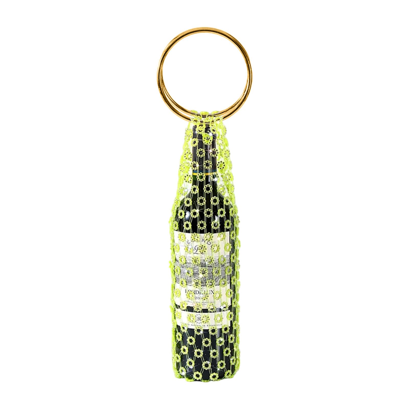 Tsophreniq Glittering Drink Container with Generous Storage Space Designed for 750ml Bottles and Essential Items Festive Liquor Presentation Bag