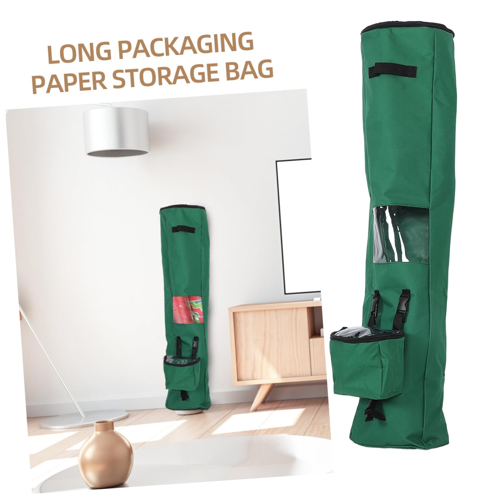 HANABASS Faltbarer Geschenkpapier aufbewahrungscontainer aus Oxford Mehrlagig mit Griff Tragbare Organizer tasche für Papierrollen Platzsparend Staubdicht Langlebig für Weihnachts