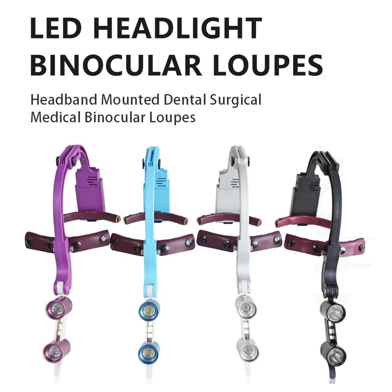 Lupa quirúrgica dental binocular con faro LED 2.5X 3.5X montada en diadema