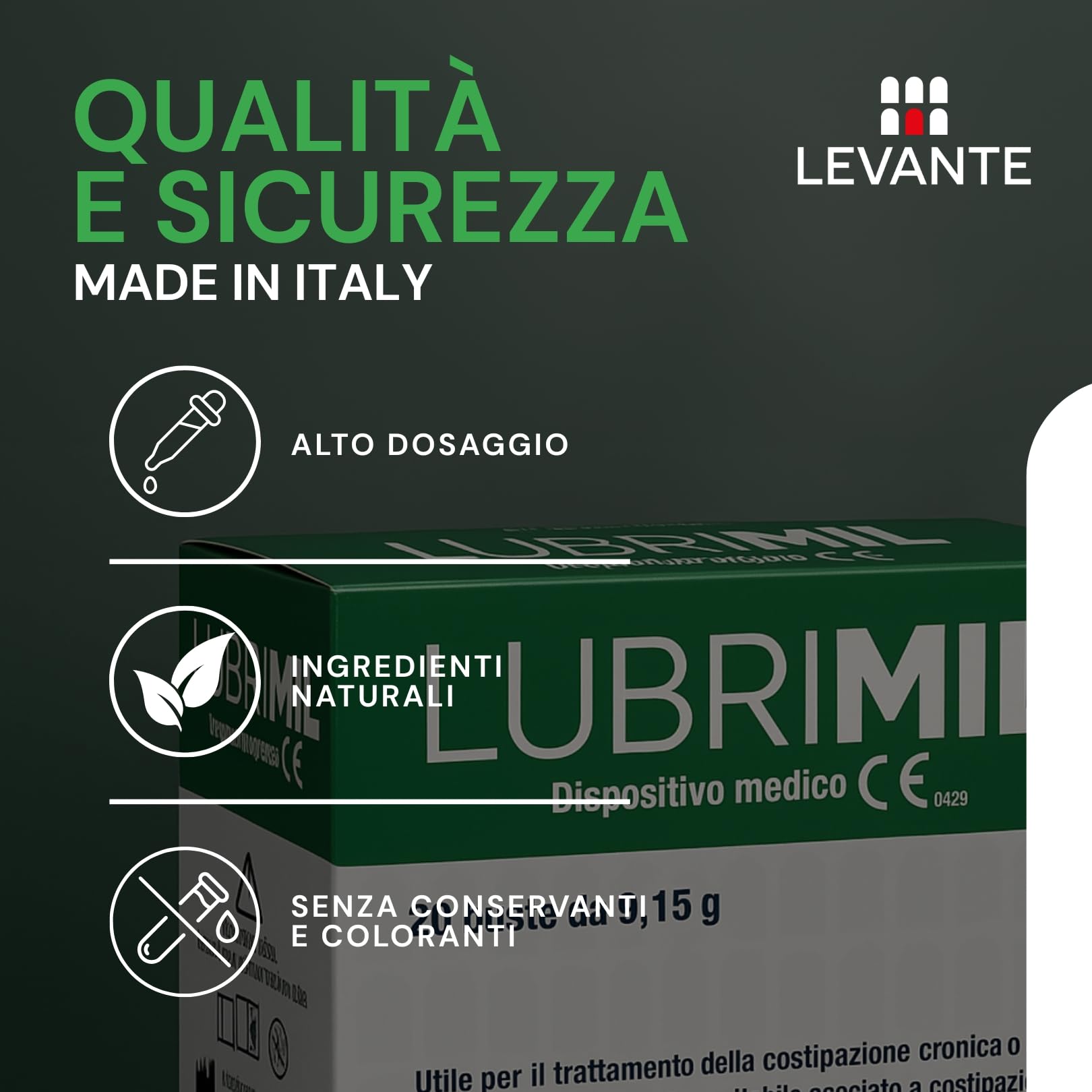 LUBRIMIL per Intestino Pigro e Stitichezza, Gonfiore Addominale, Costipazione Cronica e Acuta, Intestino Irritabile, 20 Bustine da Sciogliere in Acqua con Macrogol 3350, Psyllium e Simeticone