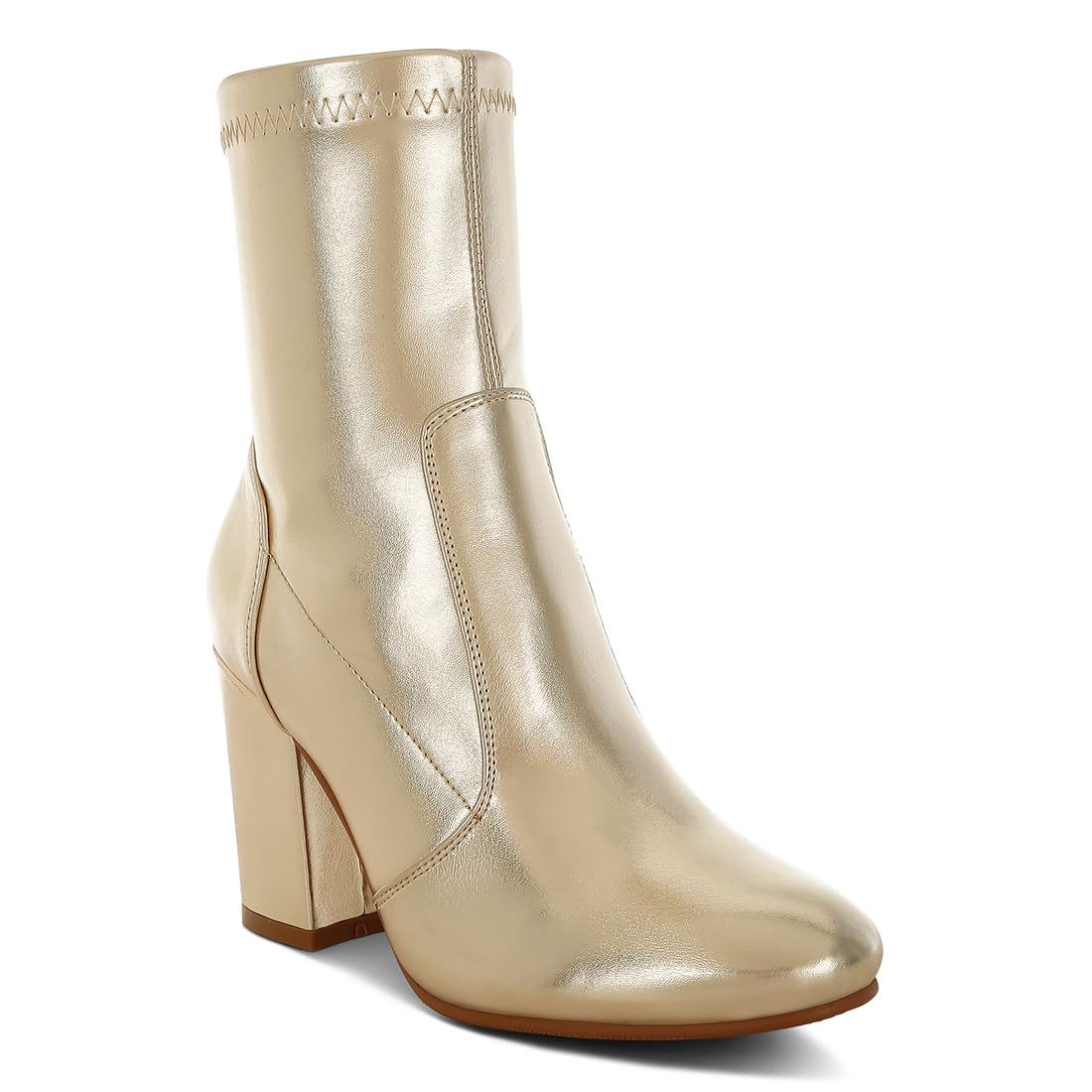 rag & co Women Metallic Pleather Sock Boots-picture-32
