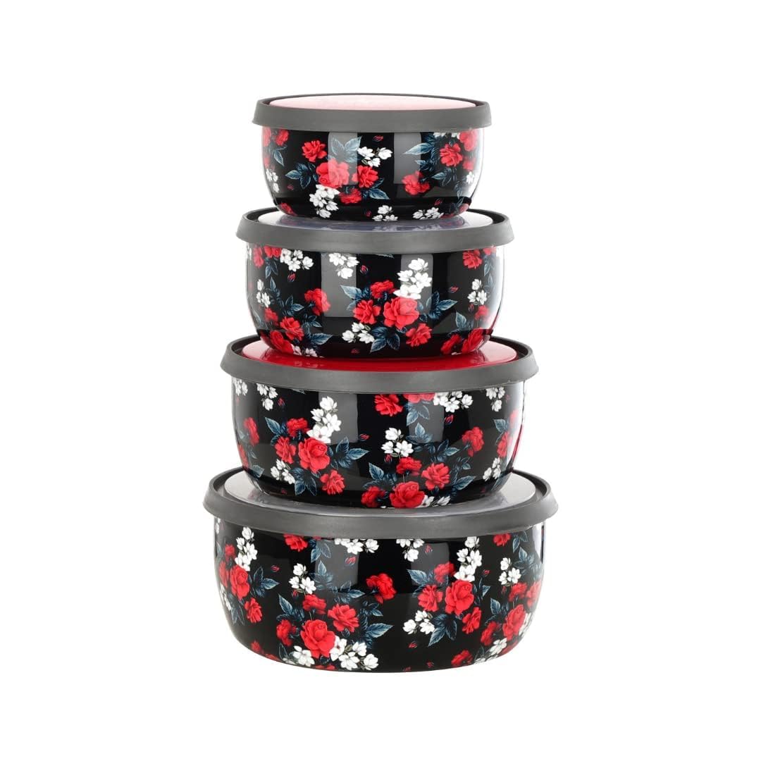 See full amazon price history chart for Fableart Stainless Steel Food Storage Containers with Coloured Airtight Plastic Lids; Kitchen Lid Bowl Set; 4Pcs (350ml, 650ml, 950ml, 1250ml) (ENAMELLED PRINT) Fableart Stainless Steel Food Storage Containers with Coloured Airtight Plastic Lids; Kitchen Lid Bowl Set; 4Pcs (350ml, 650ml, 950ml, 1250ml) (ENAMELLED PRINT) (B0DFM9WLJ4) Amazon Price History, Amazon Price Tracker