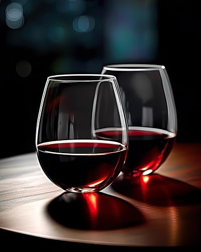 Miniatura 5 de KING CRYSTAL Juego de 4 copas de vino transparentes sin tallo, de 20 onzas, juego de 4 copas de vino de verano, juego de copas de vino, regalo