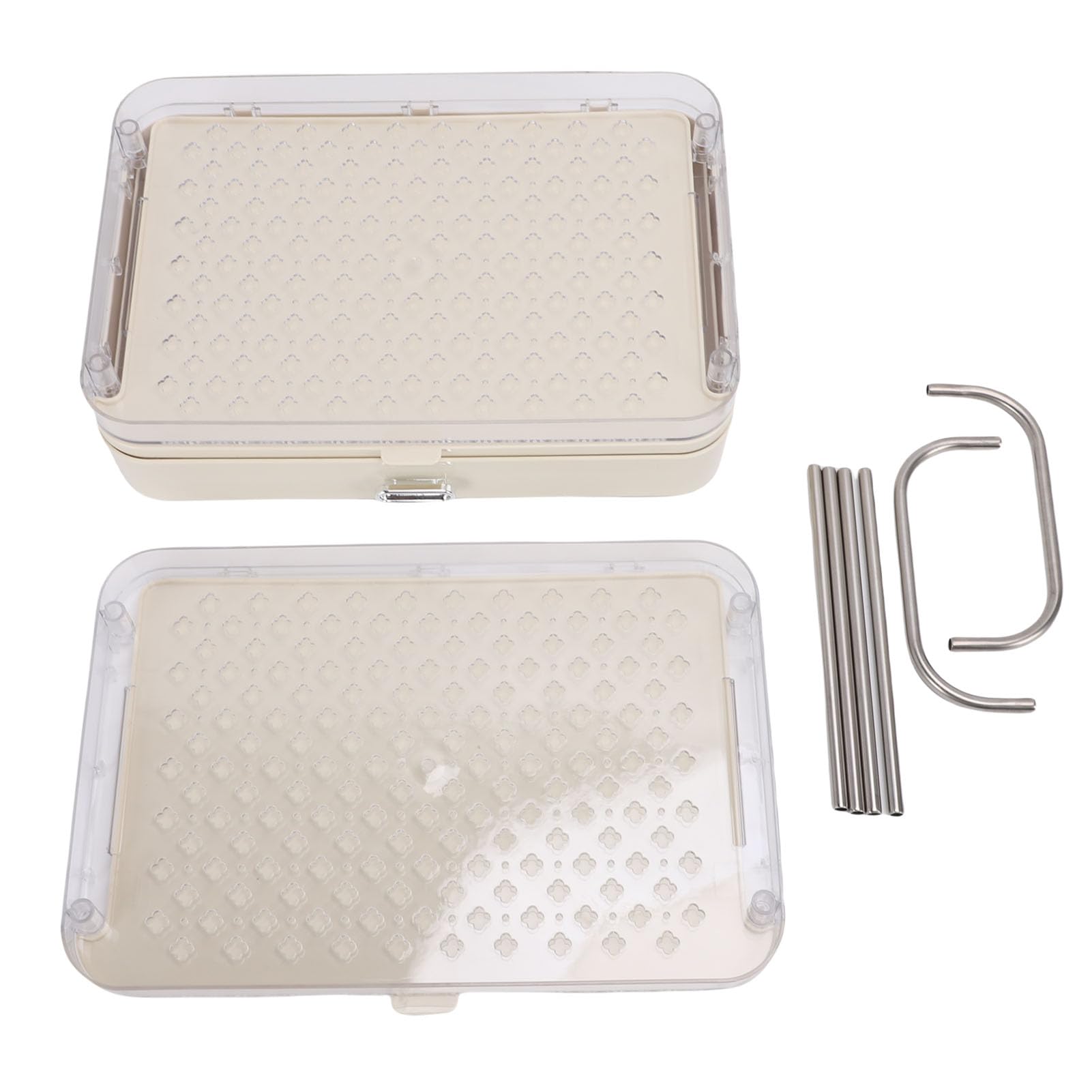 Asixxsix Kaffeetassenhalter, PET-Edelstahl-Kaffeestation-Organizer mit 2 Ebenen und abnehmbarer Abtropfschale, Tassenhalter, Ausstellungsregal für Kaffeezubehör, Gewürzdosen (Cremeweiß)